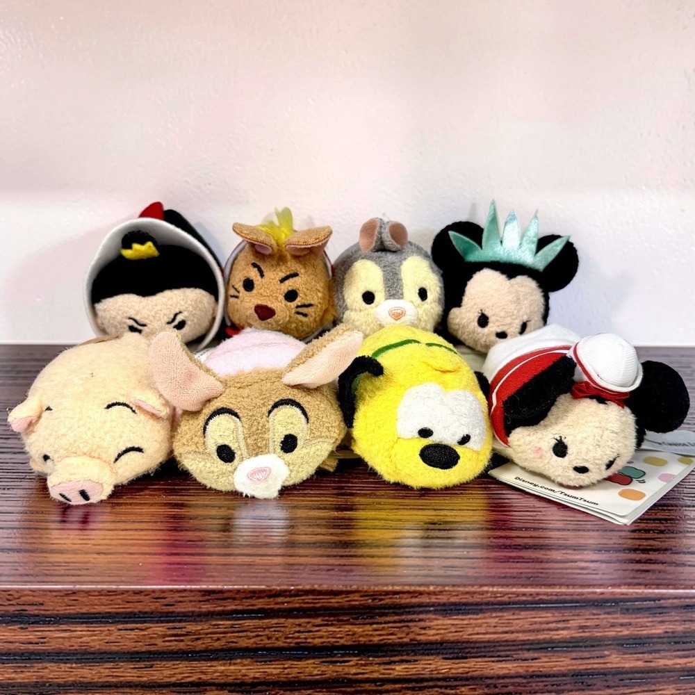 Disney Tsum Tsum Mini Plush Lot of 8 Parks Store Cruise Minnie March Hare Pluto